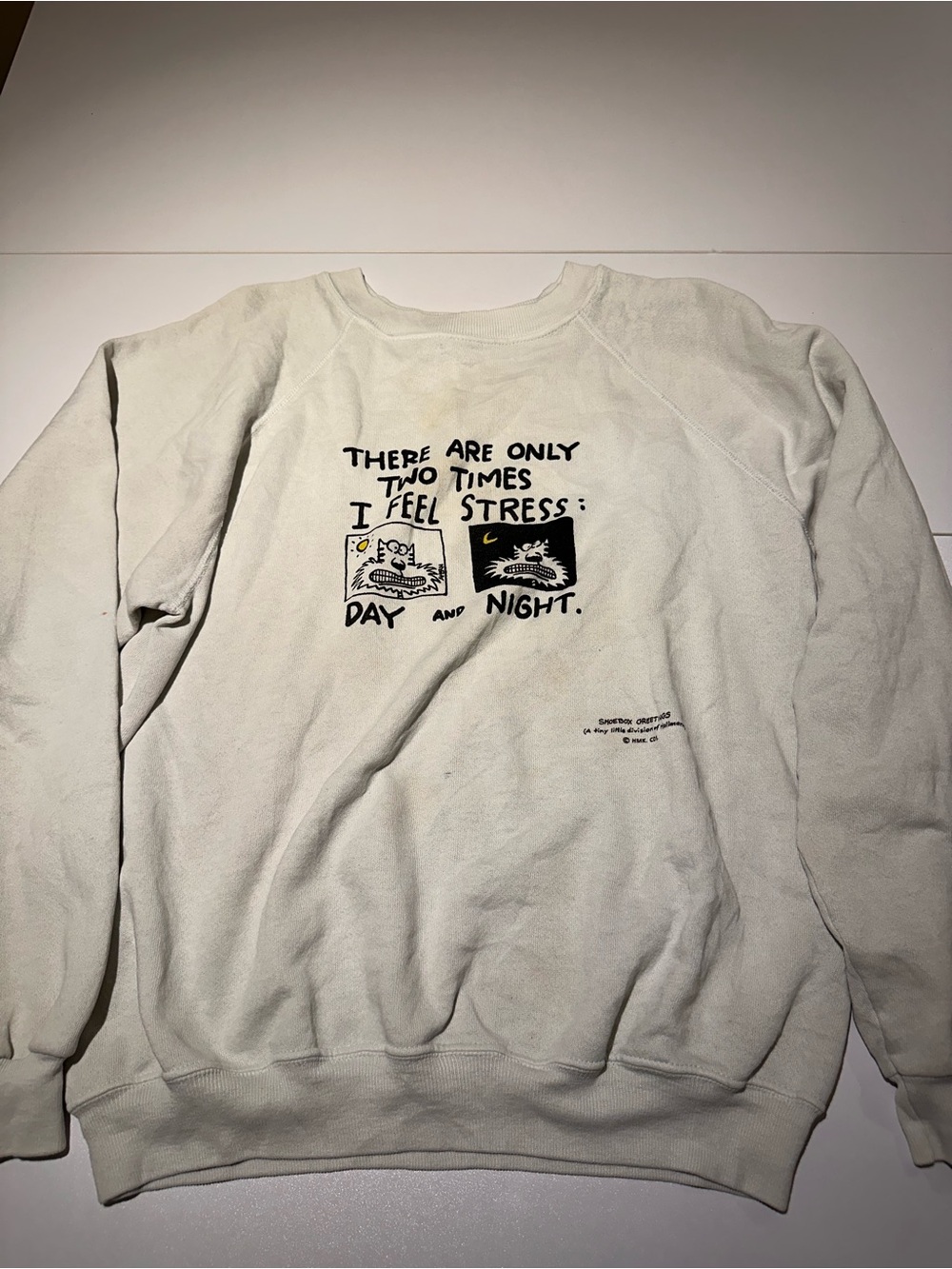 Hanes Cream Graphic Crewneck Sweatshirt - Day & Night